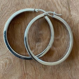 14k white gold hoop earrings